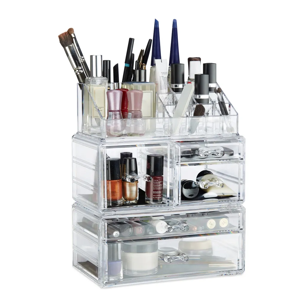Organizer per trucco in acrilico nero con cassetti per il deposo e scatole esposive - Cina Custodia da trucco e cassetto per trucco prezzo