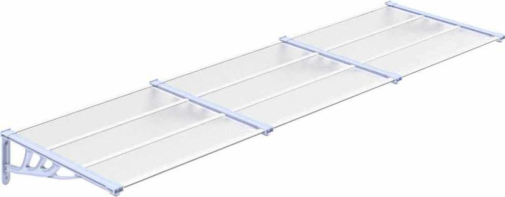 vidaXL Türvordach Grau und Transparent 297,5x90 cm Polycarbonat