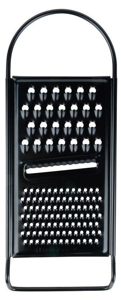 Grattugia da cucina, acciaio, nera, piatta, 3 lame, 28,5 cm Immagine del prodotto 
