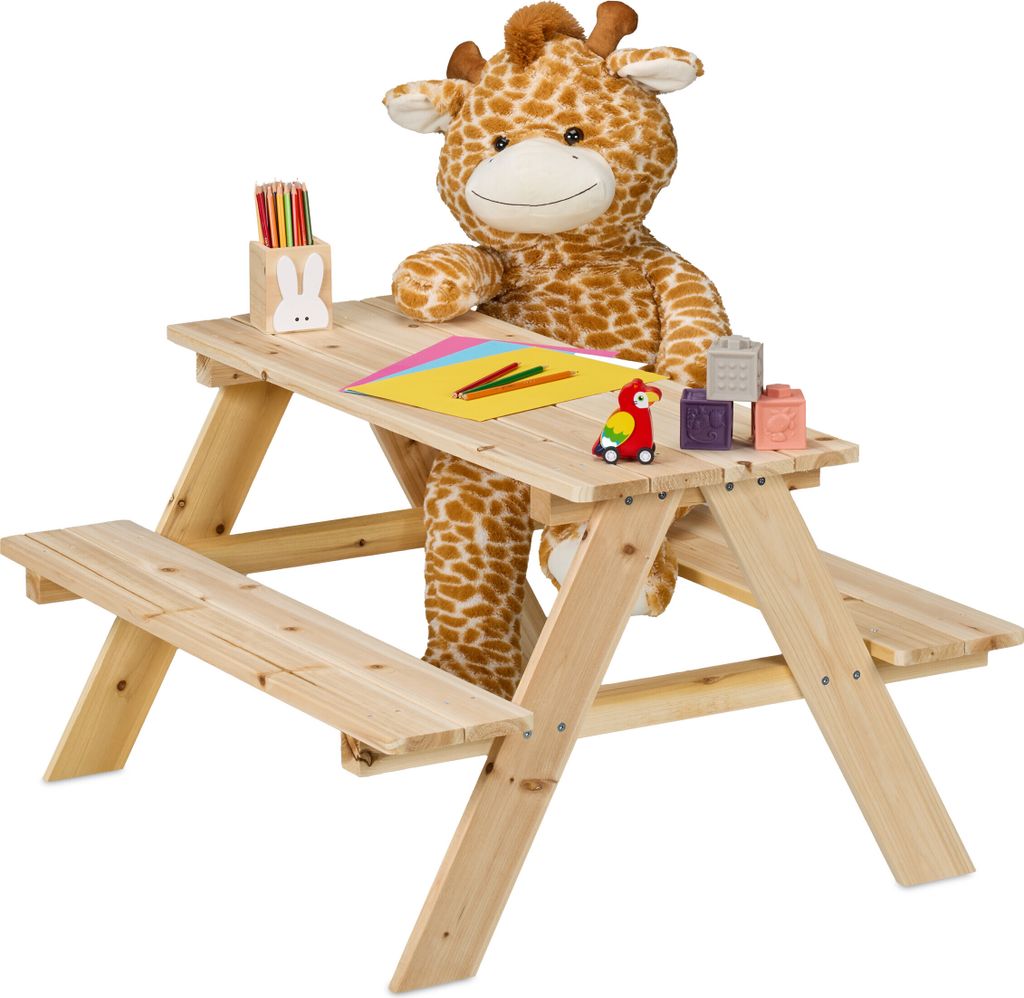 Relaxdays Kinderspeelset voor de tuin, picknickbank, Productafbeelding 