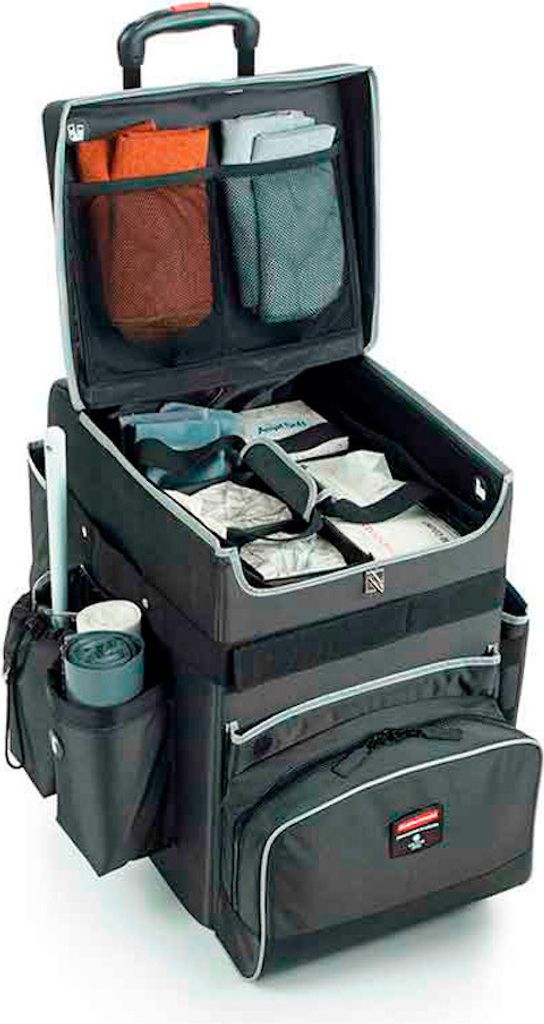 Rubbermaid Quick Cart M | Kompakter robuster wendiger Reinigungstrolley | HxBxT 53,3x36x3x42cm | Anthrazit