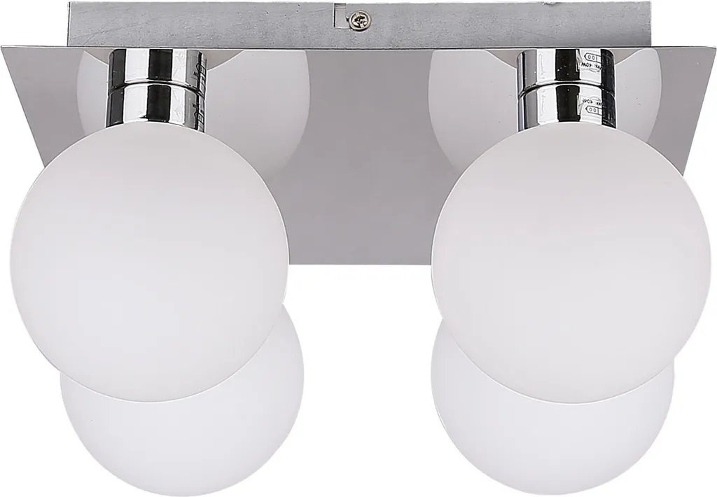 Plafonnier 4 Bras G9 Candellux ODEN en Métal Noir et Finition Chromée