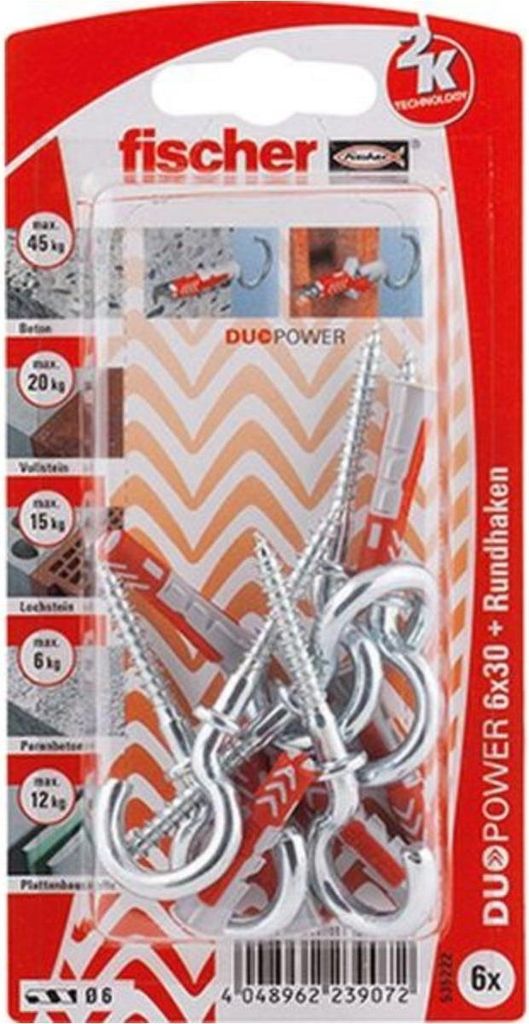 Fischer Dübel-Set Duopower 6.0 x 30 mm - 6 Stück