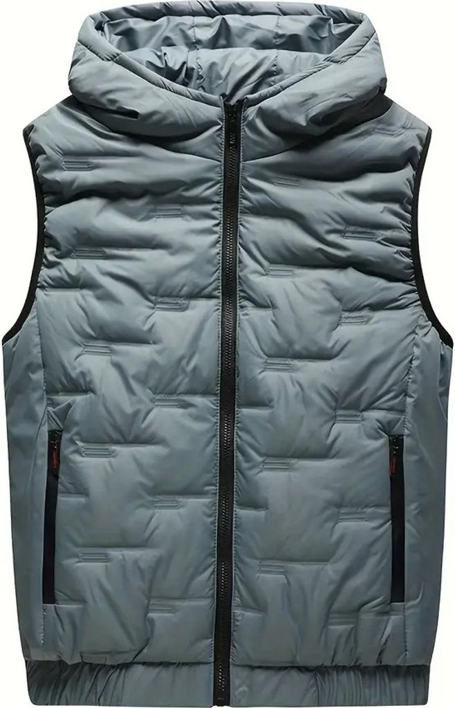 Herren Steppweste mit Kapuze Leicht Winterweste Outdoor Dicke Freizeit Gilet Ärmellos Jacke Sport Weste