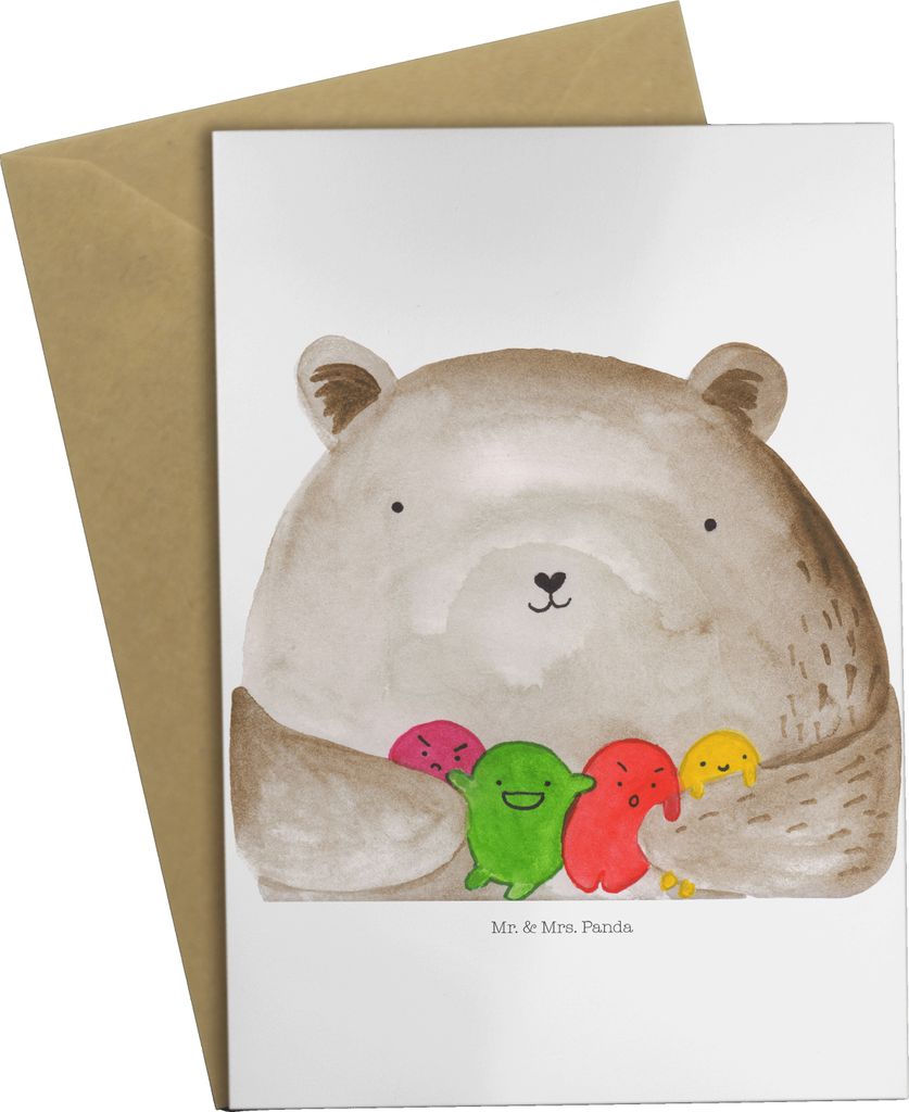 Mr. & Mrs. Panda Grußkarte Bär Gefühl - Weiß - Geschenk, Produktbild 