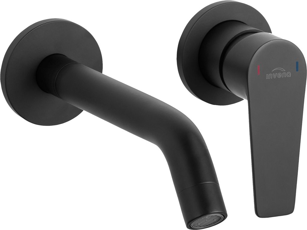 BADLAND Unterputz Waschtischarmatur Wasserhahn DOKOS Mischbatterie für Badezimmer in Schwarz