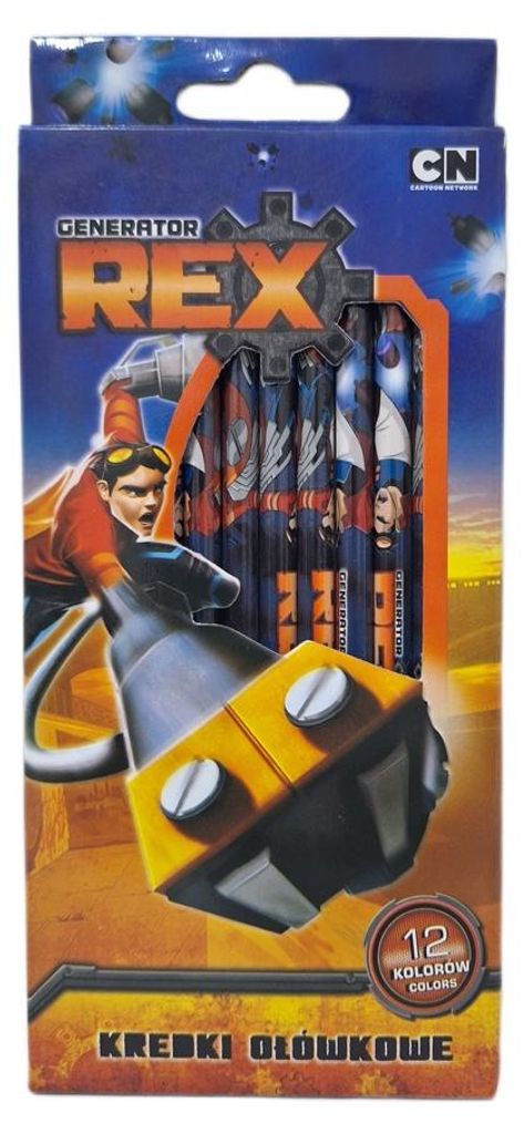 Patio Generator Rex Buntstifte, 12 Farben, Farbstift-Set für Kinder zum Malen und Zeichnen, EAN 5907690806262