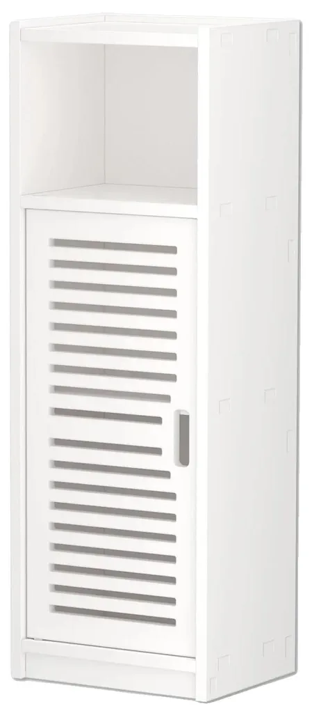 Meuble salle de bains gain de place blanc pour optimiser petits espaces