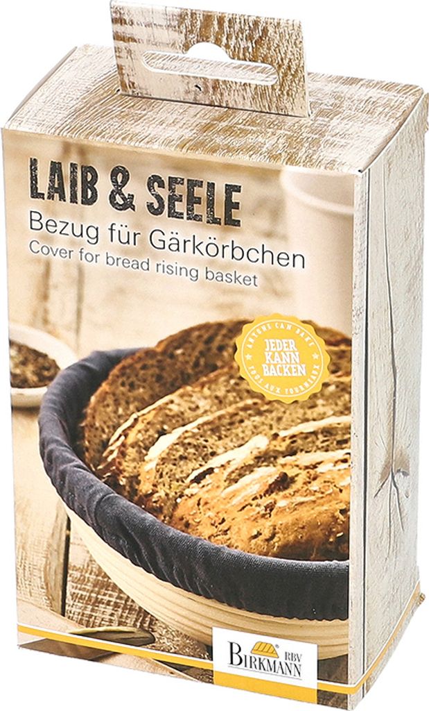 BIRKMANN Bezug für Gärkörbchen, rund Ø 20 cm, 100% Baumwolle, Standard 100, waschbar, 700727