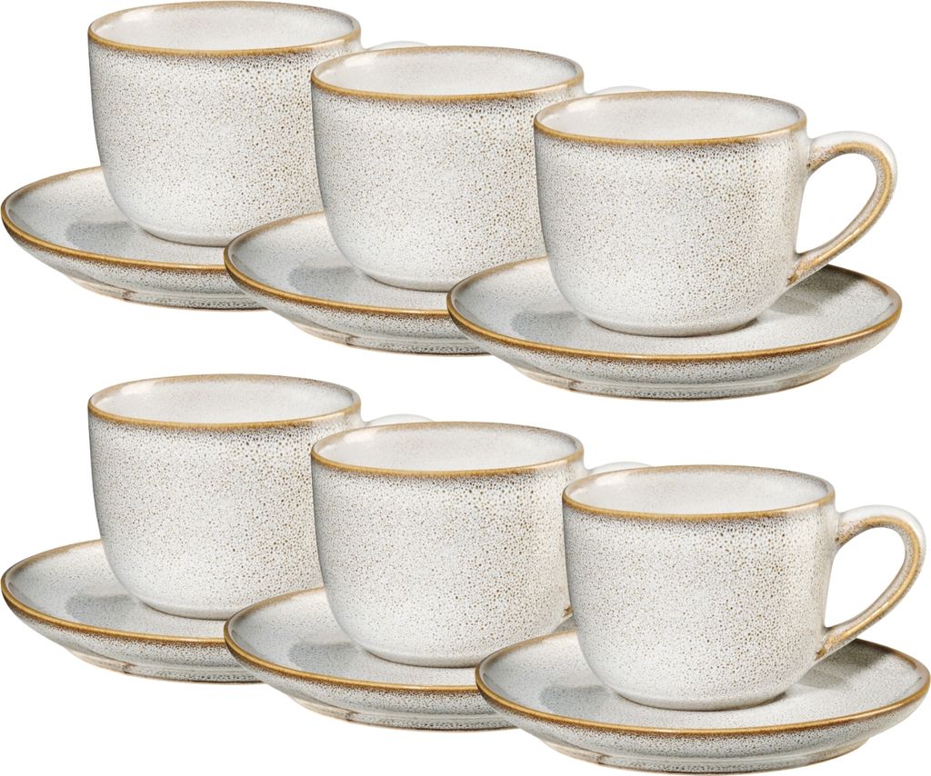 ASA SAISONS Cappuccinotasse mit Untertasse sand Set6
