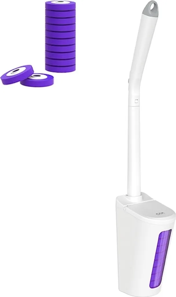 INF Brosse WC jetable avec recharges et manche de 41 cm pour toilettes