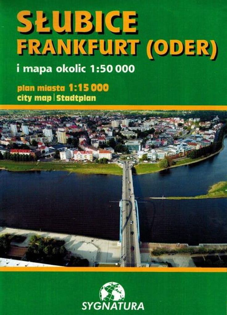 Słubice, Francoforte sull'Oder. Mappa della città / Mappa Immagine del prodotto 