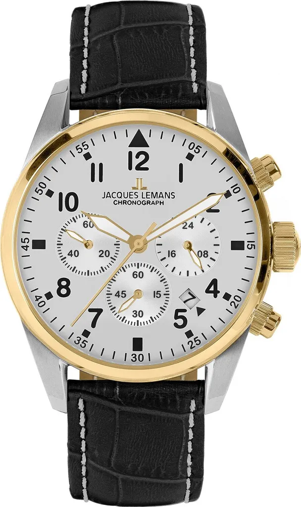 Montre Homme Lisible et Robuste Jacques Lemans 42-2E Chrono Bicolore