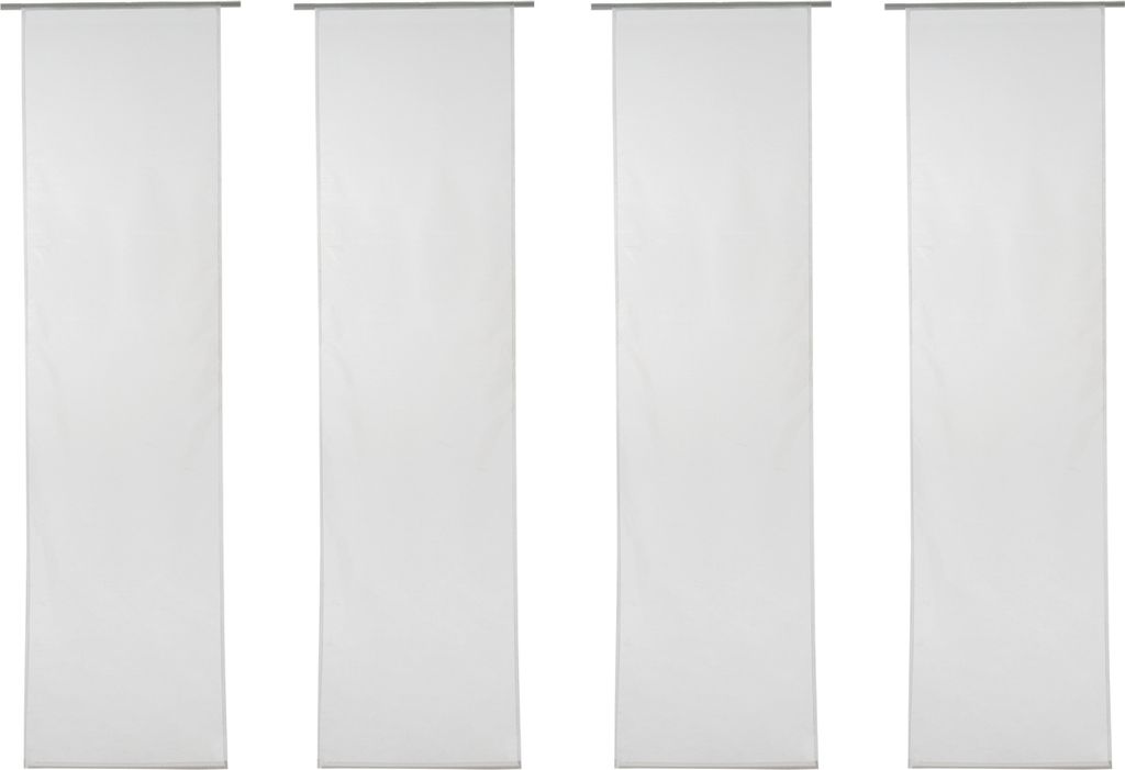 Flächenvorhänge - 60 x 245 cm - Silbergrau - Polyester - 4er Set
