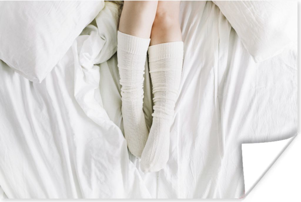 MuchoWow Poster Winter - Bett - Socken 90x60 cm - Schlafzimmer