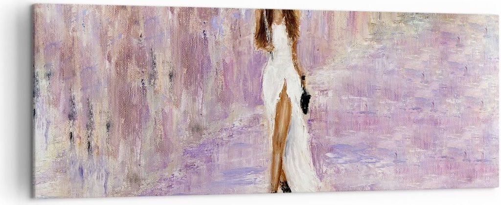 Bild auf Leinwand - Leinwandbild - Frau Regenschirm - 140x50cm - Wand Bild - Wanddeko - Wandbilder - Leinwanddruck - Bilder - Kunstdruck - Wanddeko...
