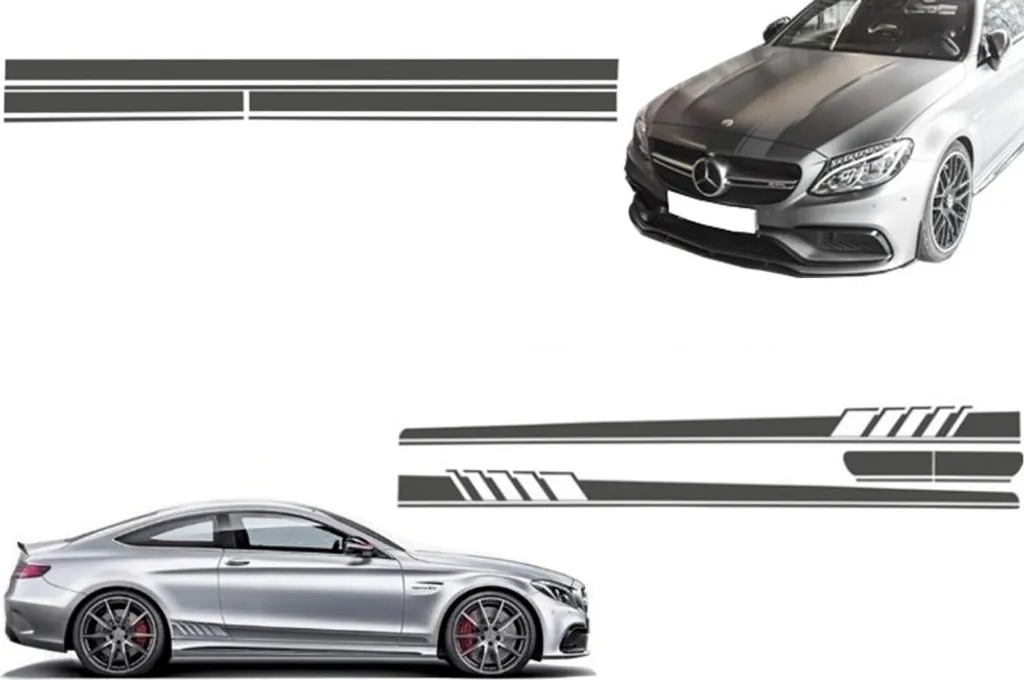 Vinyle de Toit Gris Mercedes C205 A205 2014+ Finition Look A45 Robuste