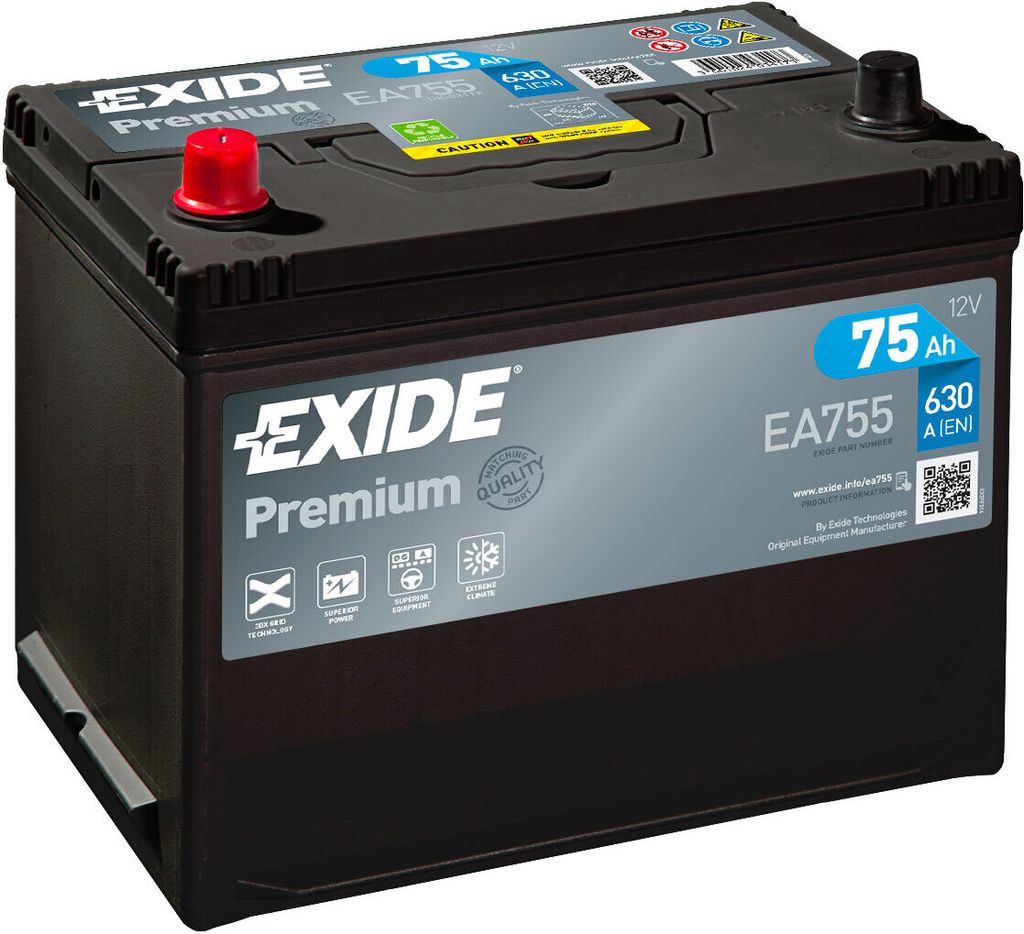 Exide EA755 autobatéria 12 V 75 Ah 630 A Obrázok produktu 