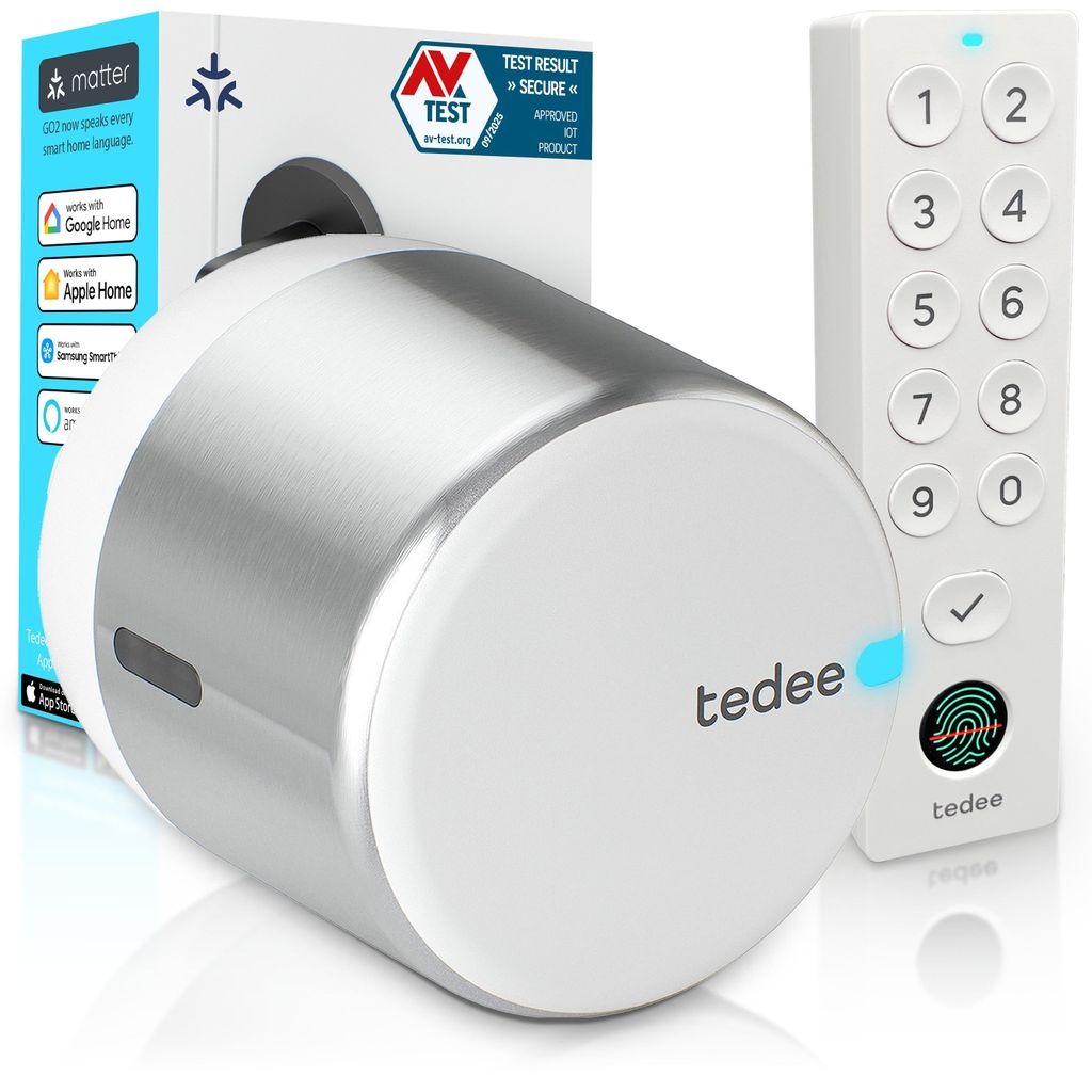 Tedee GO2 Alu s Keypad PRO – Chytrý elektronický zámek, Obrázek produktu 
