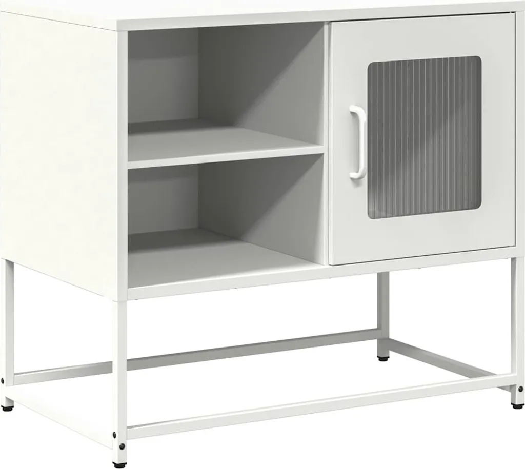 Mobile Porta TV in Acciaio Bianco 68cm | Arredo Soggiorno Industrial Modern