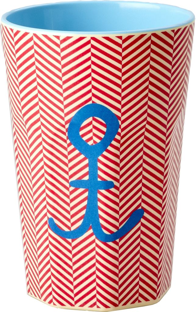 Rice Großer Becher - Rot - Anchor Print Melamin