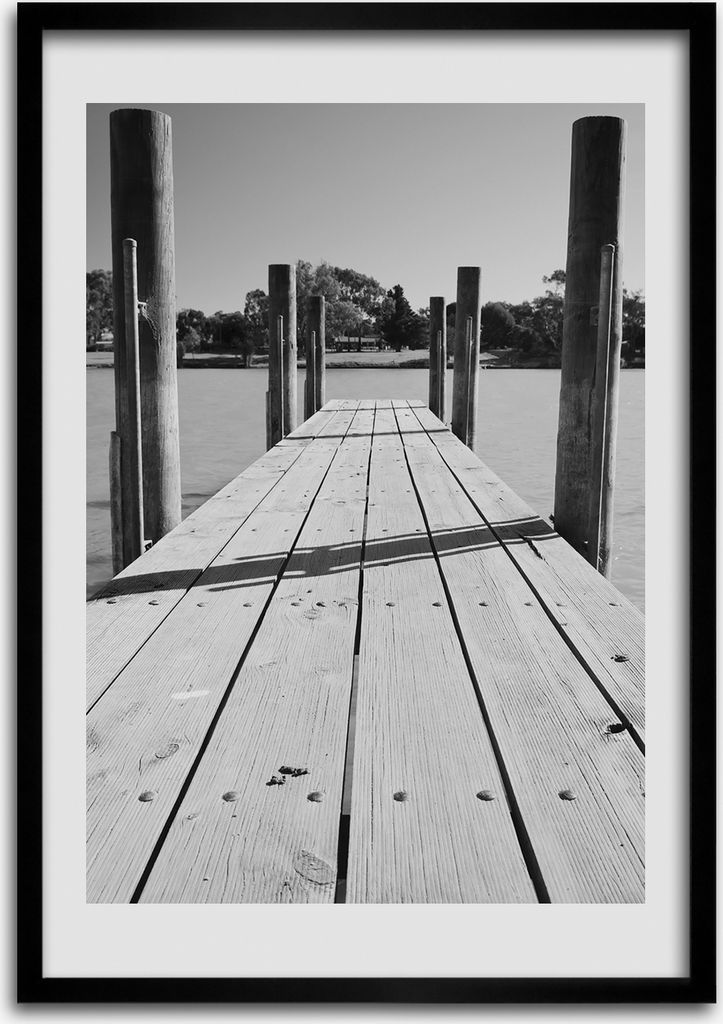 Bild - Bilderrahmen - Foto - 70 cm x 100 cm - MDF - Rahmen - Wandkunst - Hölzerner Pier
