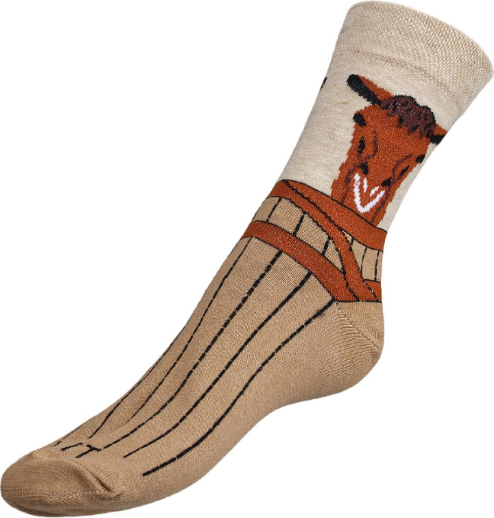 Pferde-Socken - 43-46 - Braun