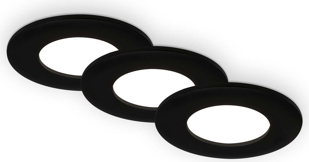 Einbauleuchte Briloner LED 3er Set Schwarz IP44 dimmbar 4,9 Produktbild 