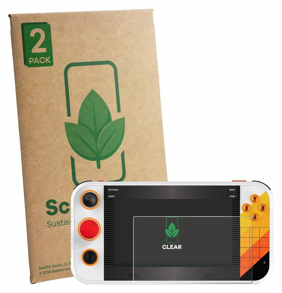 2x ScreenLeaf Schutzfolie für My Arcade Atari Gamestation Go Portable nachhaltiger Displayschutz Display Schutz Folie Klar Transparent