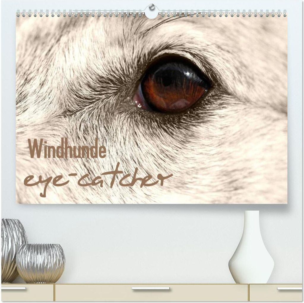 Windhunde eye-catcher (hochwertiger Premium Wandkalender 2026 DIN A2 quer), Kunstdruck in Hochglanz