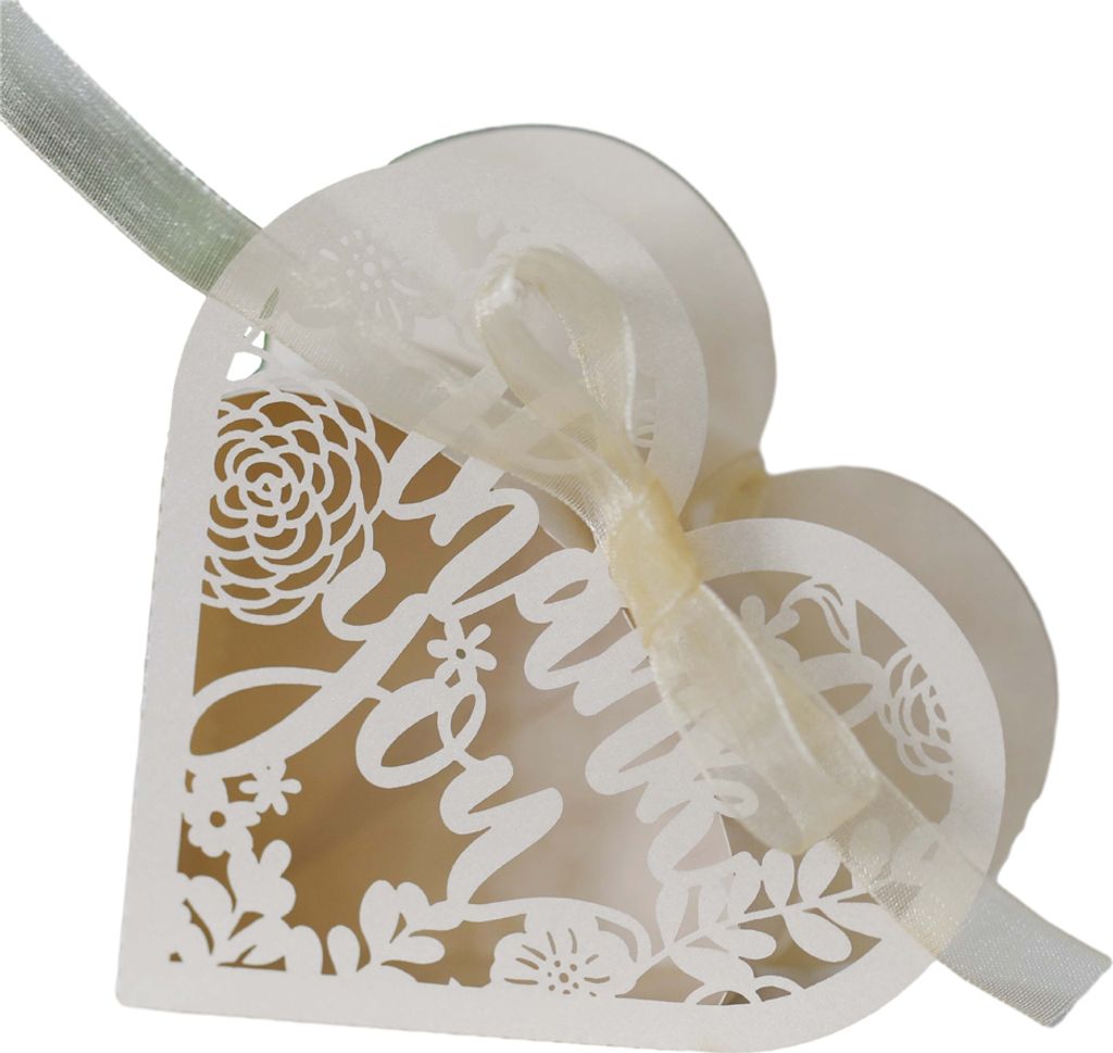 50pcs Herzform Hochzeit Süßigkeiten Boxen, Luxus Lase Cut Party Hochzeit Gunst Band Süßigkeiten Boxen Geschenk Box Tischdekorationen