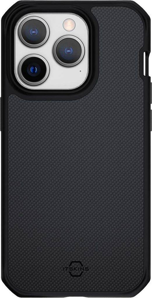 Itskins, Mit ballistischem Nylon R verstärkte Apple iPhone 14 Pro-Hülle, Schwarz