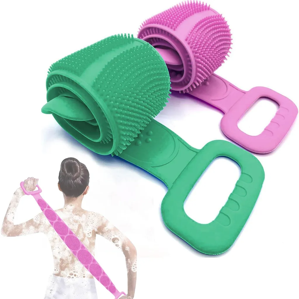 Brosse dorsale en silicone 2 parties - Nettoyage du dos doux et exfoliant