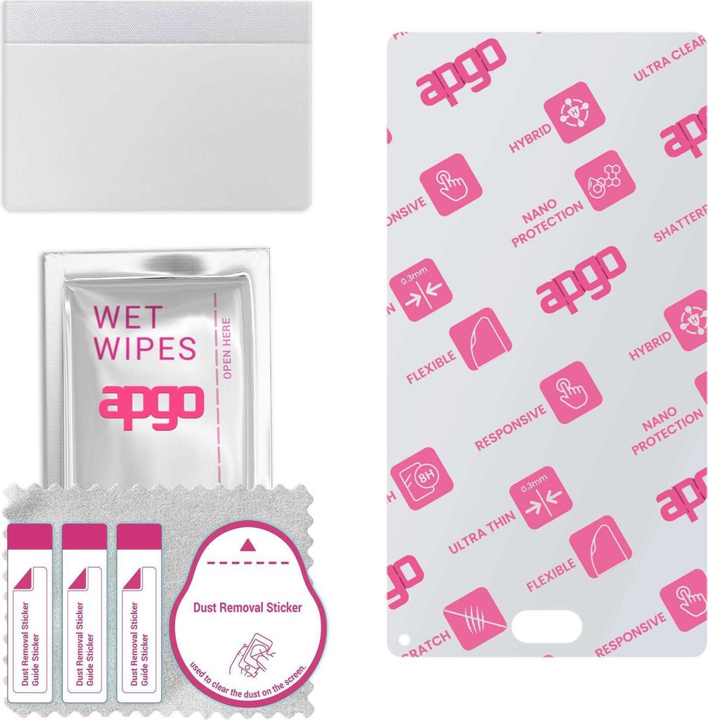 apgo Ultra-klar Hybrid Schutzglas kompatibel mit Doogee Mix Lite, Flexible Nano Glass, toller Ersatz für Hartglas, kratzfester Displayschutzglas, ...
