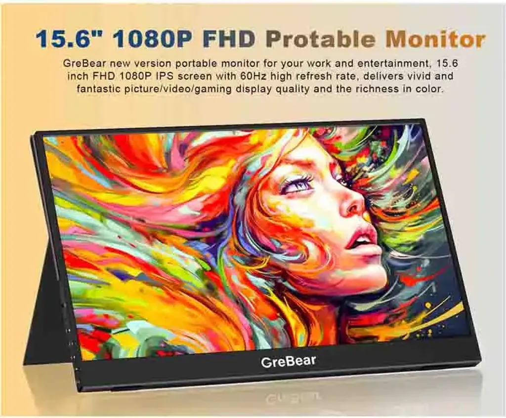 Écran portable FHD 15,6" pour étendre l'affichage petit PC portable EU