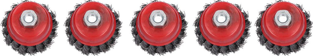 5Pcs Stahldrahträder Schüssel Typ Twisted Bürsten Set M10 Schraube Montage Polierwerkzeug