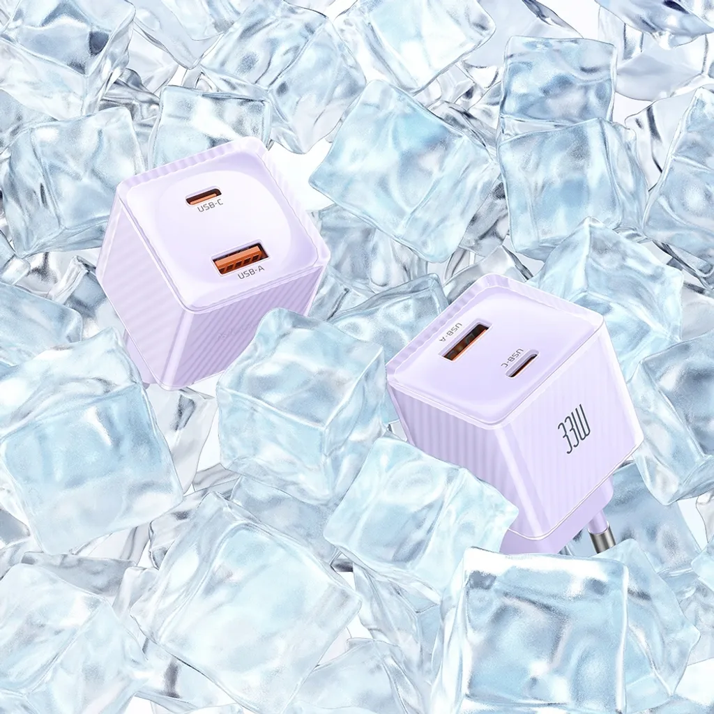 Chargeur de Voyage Rapide 33W pour iPhone et Android, Double USB Violet - 5
