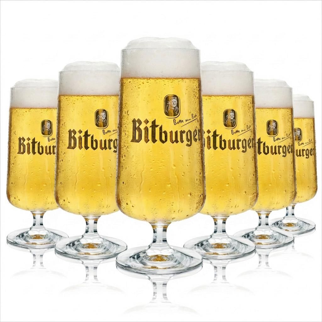 6x Bitburger Bier Glas Exclusiv Pokal 500ml rastal Produktbild 