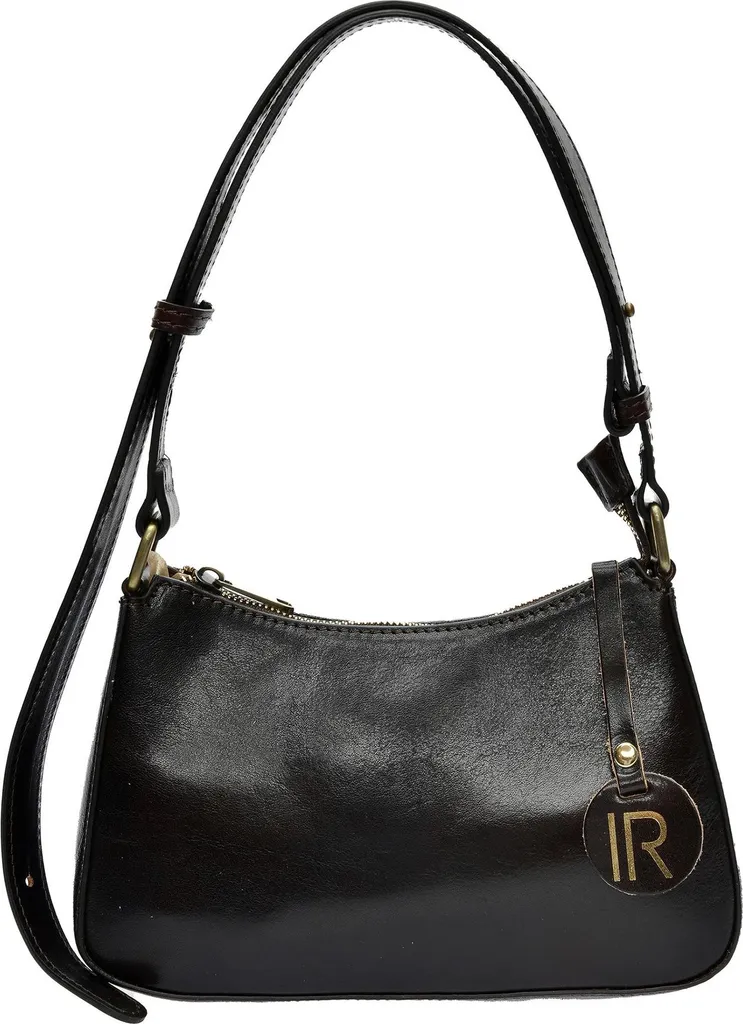 Sac à main bandoulière pour femme en cuir marron foncé Isabella Rhea