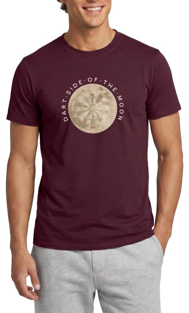 Spreadshirt Dart Side Of The Moon Vintage Look Männer T-Shirt, L, Ziegelrot