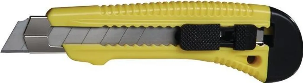Cutter à Lame Sécable 18mm Jaune Fluo, Corps Plastique 155mm - Carton de 192