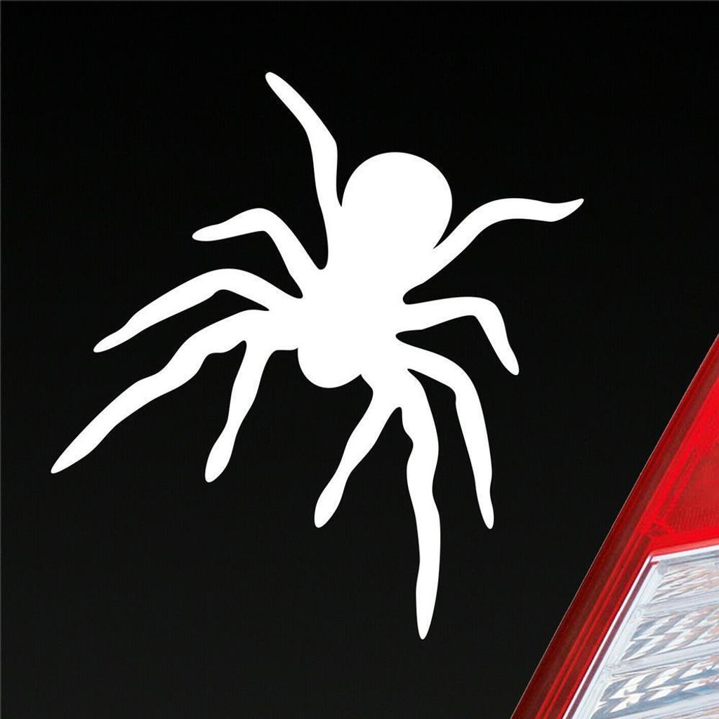 Auto Aufkleber Spinne Spider giftig Tier Ekel 10x10,5 cm Weiss Matt Sticker Heckscheibenaufkleber