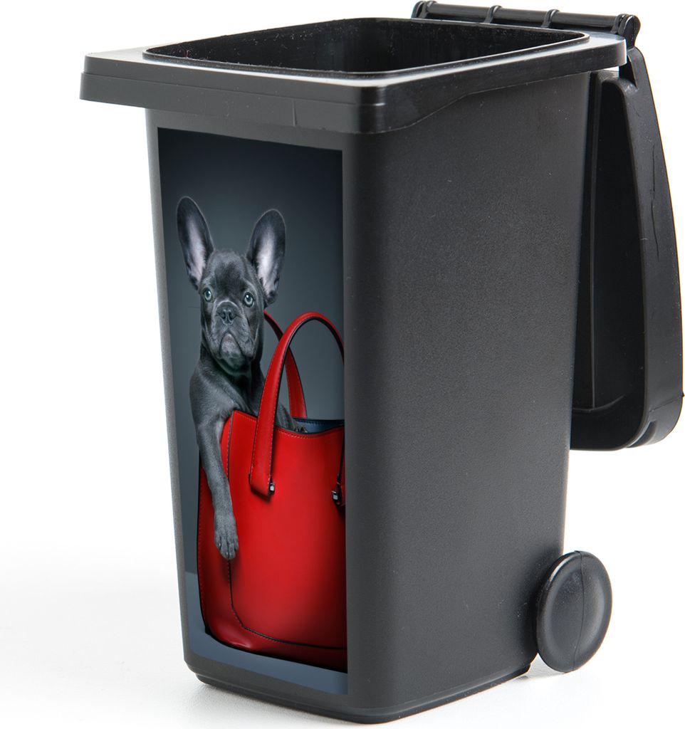 MuchoWow Mülltonnenaufkleber Hund - Lustig - Tasche - Kinder - Jungen - Mädchen - Kinder 38x80 cm - Behälteraufkleber - Mülleimer-Aufkleber -...