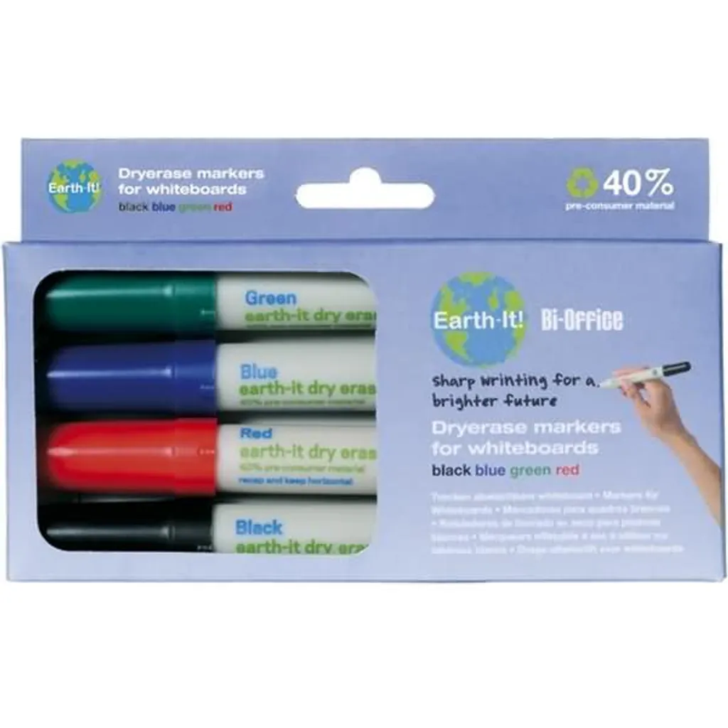 Bi-Office PE2206 VE4 Whiteboard Markers | Pack 4 Eco-Materials - 2