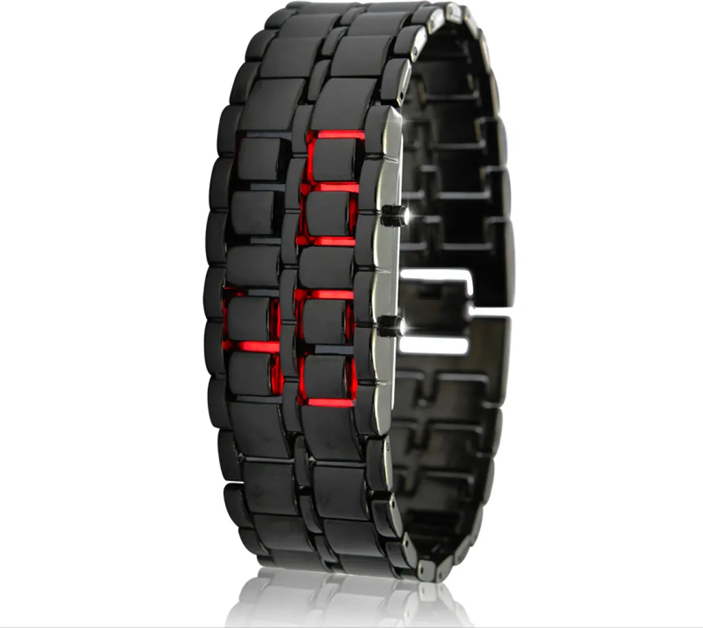 Orologio LED Rosso Samouraï de Fer - Stile Cyberpunk Giapponese