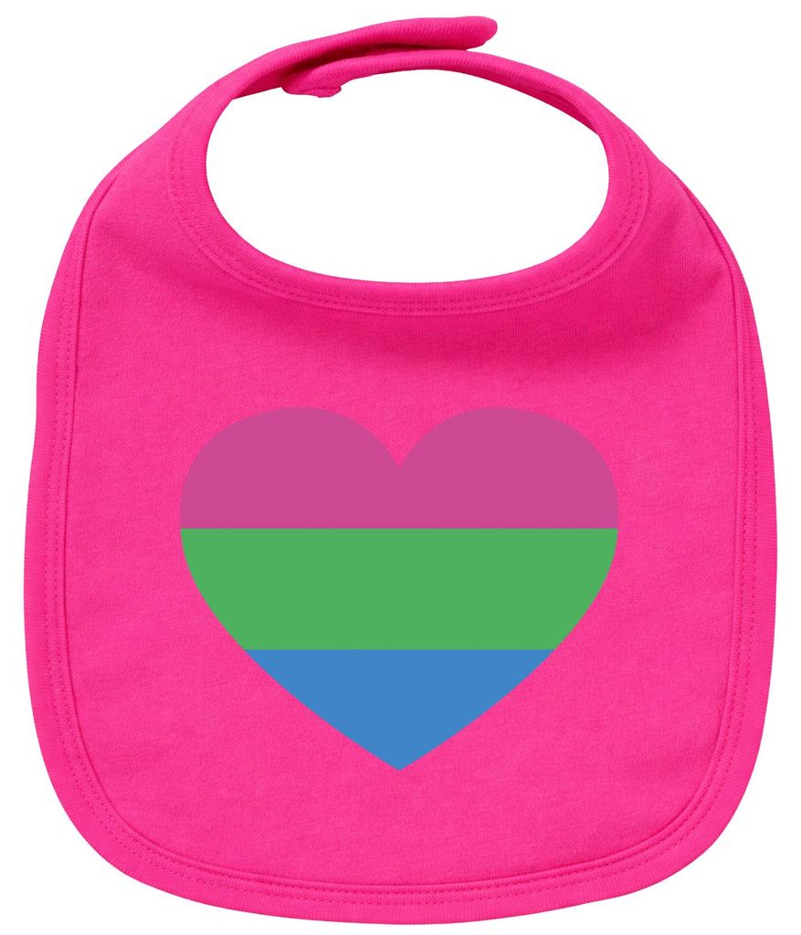 Huuraa Baby Lätzchen Polysexuell Pride Flagge LGBTQ Herz Cherry Pink Klettverschluss Baumwolle Latz Geschenkidee