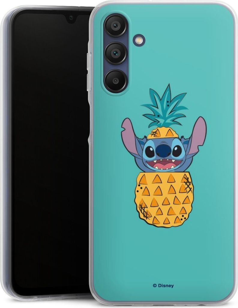 DeinDesign Handyhülle für Samsung Galaxy A15 5G Silikon Hülle Case Smartphone Schutzhülle Ananas Disney Lilo & Stitch
