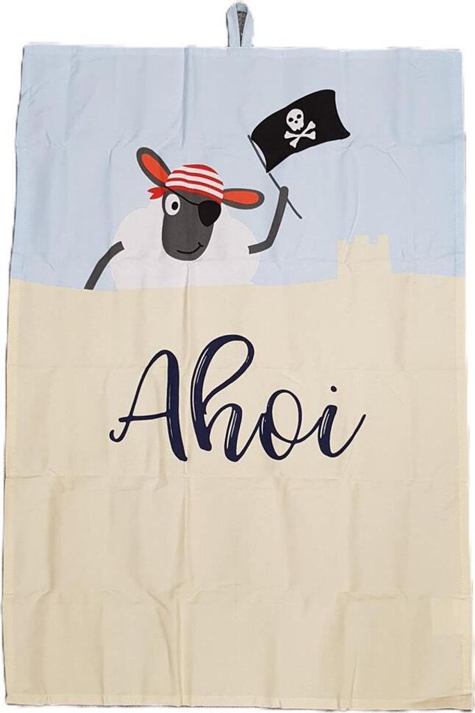 maritimes Geschirrtuch Meerfreunde mit Schaf 50x70cm Produktbild 