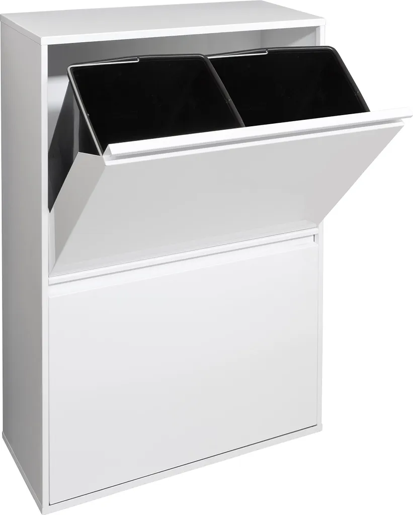 Meuble de Recyclage Cuisine et Bureau 4 Bacs Amovibles 4x17L Arregui Gris