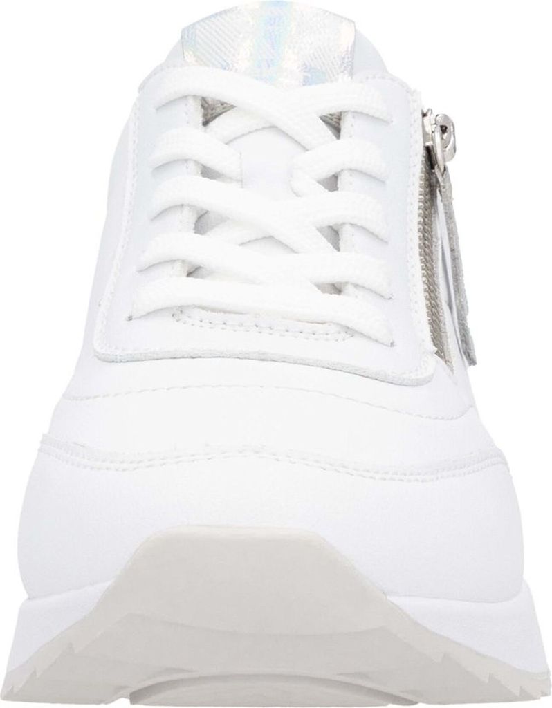 Rieker Damen Sneaker Leder Reißverschluss lose Einlagen leicht rutschfest W2402, Größe:37 EU, Farbe:Weiß